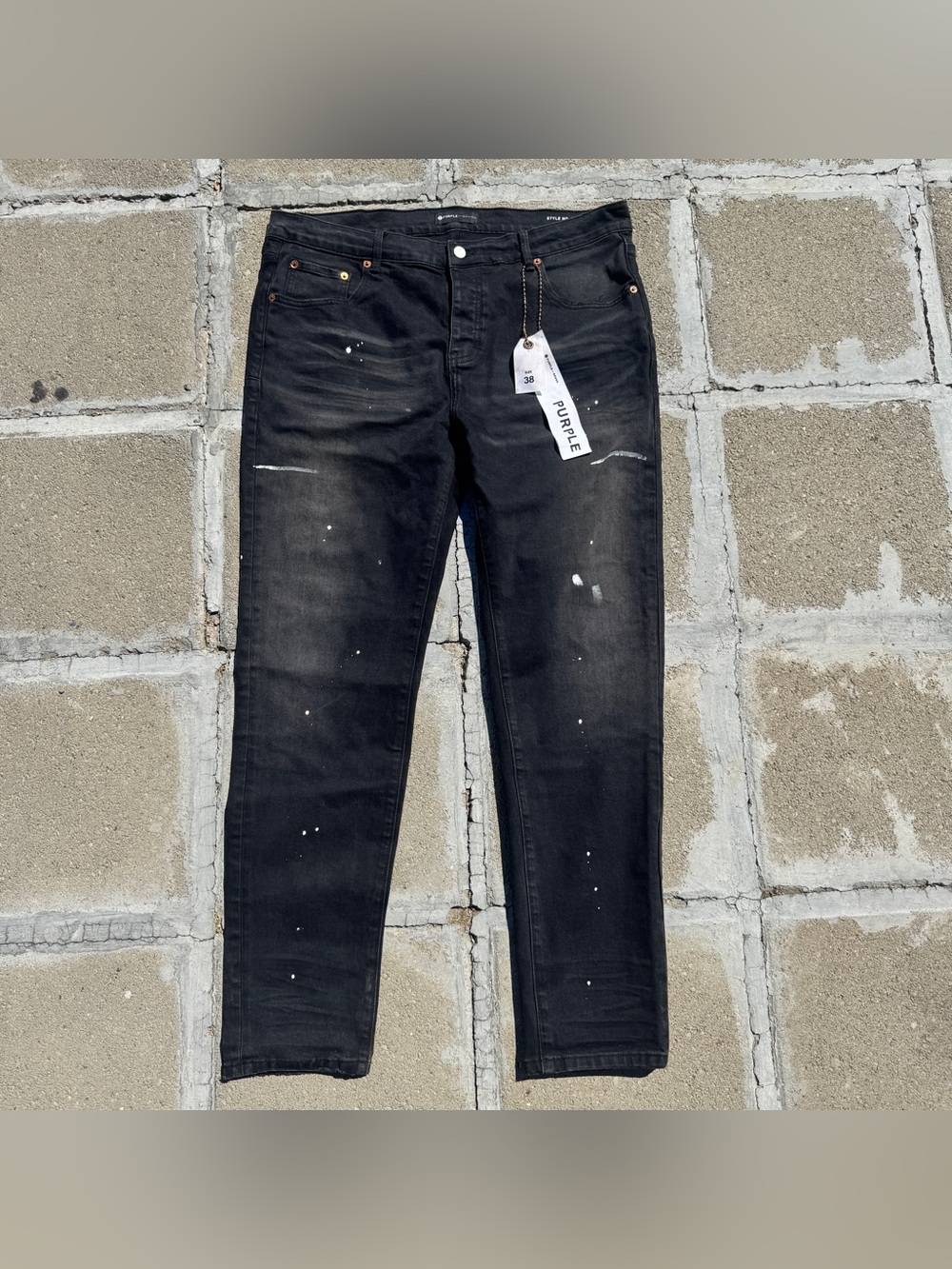 Purple Brand Black Paint Splatter Jeans